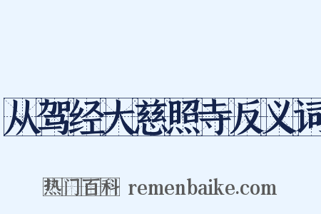 从驾经大慈照寺反义词是什么意思的图片
